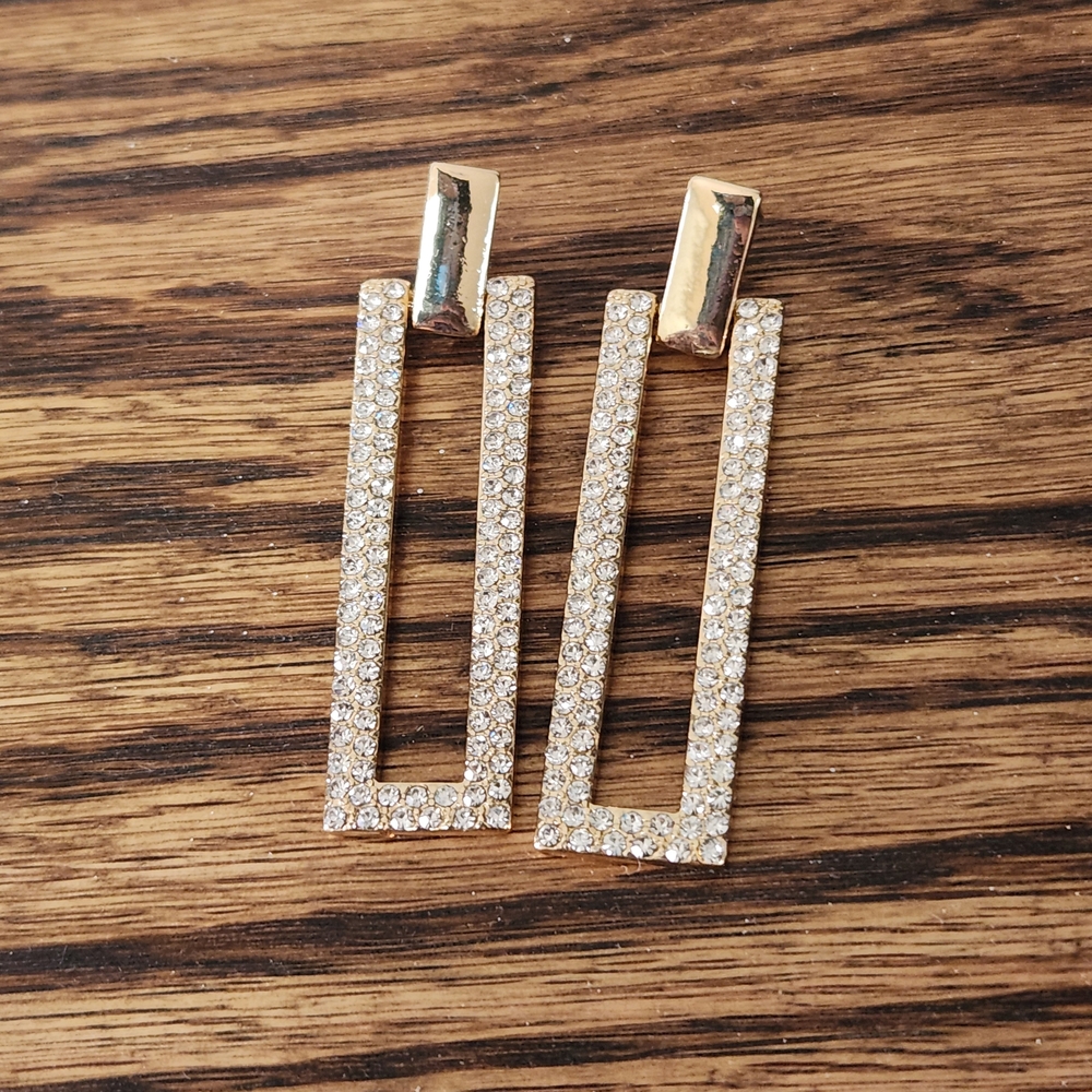 Elegant Gold and Silver Drop Earrings